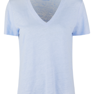 Evy Blå V-ringad Linne T-shirt