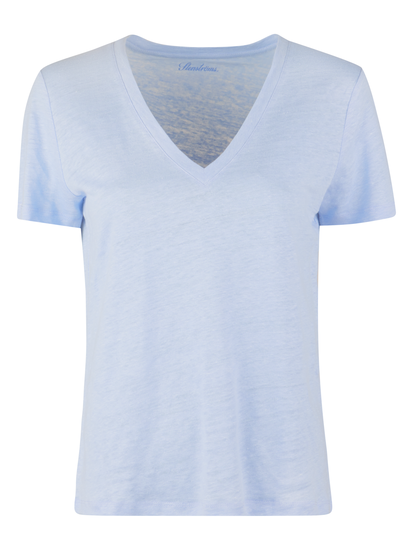 Evy Blå V-ringad Linne T-shirt