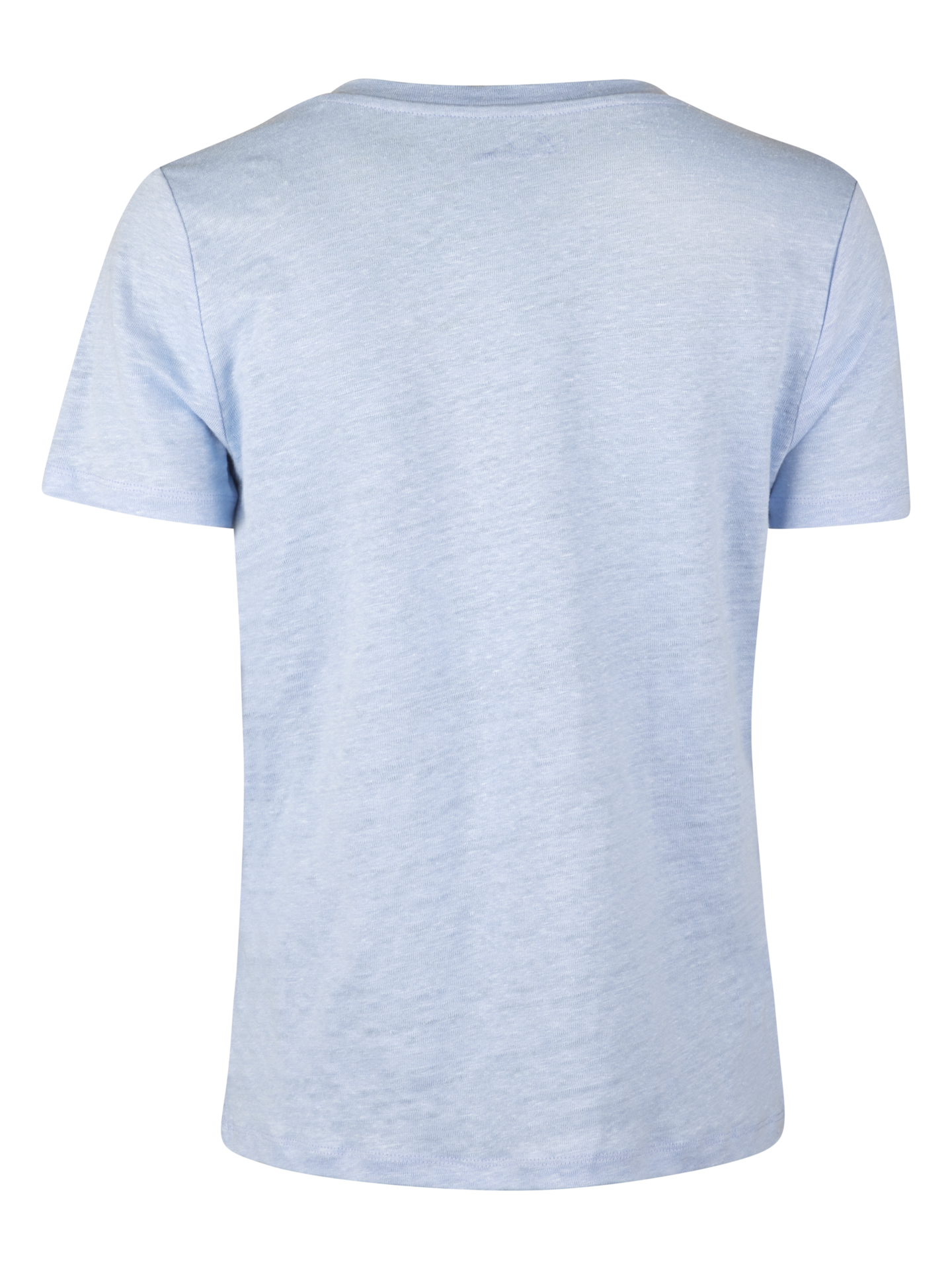 Evy Blå V-ringad Linne T-shirt - Bild 2