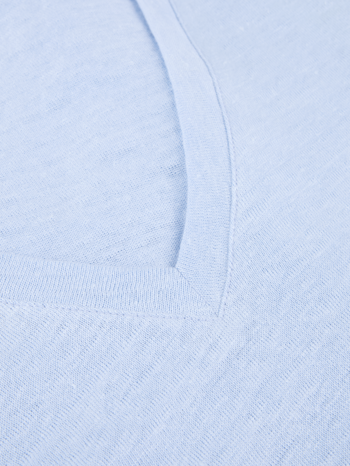 Evy Blå V-ringad Linne T-shirt - Bild 4