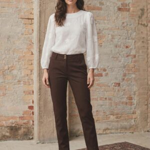 Isay Chino Pant - dark brown long